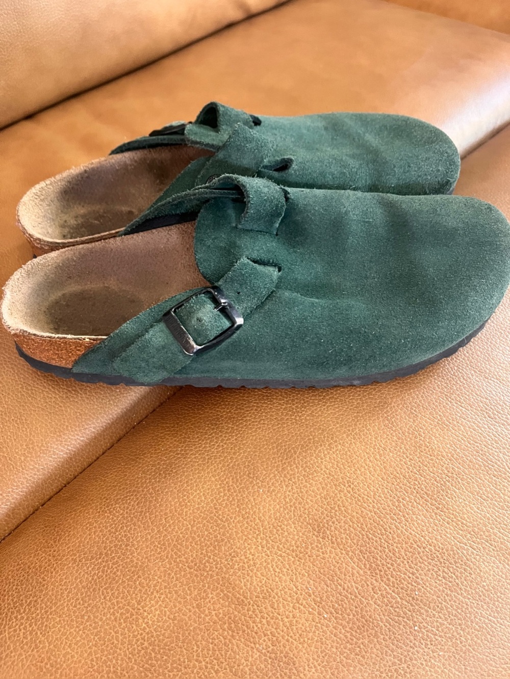 Birkenstock Boston Clog Green Suede: EU 41 US Menโs 8-8.5 Womenโs 10-10.5